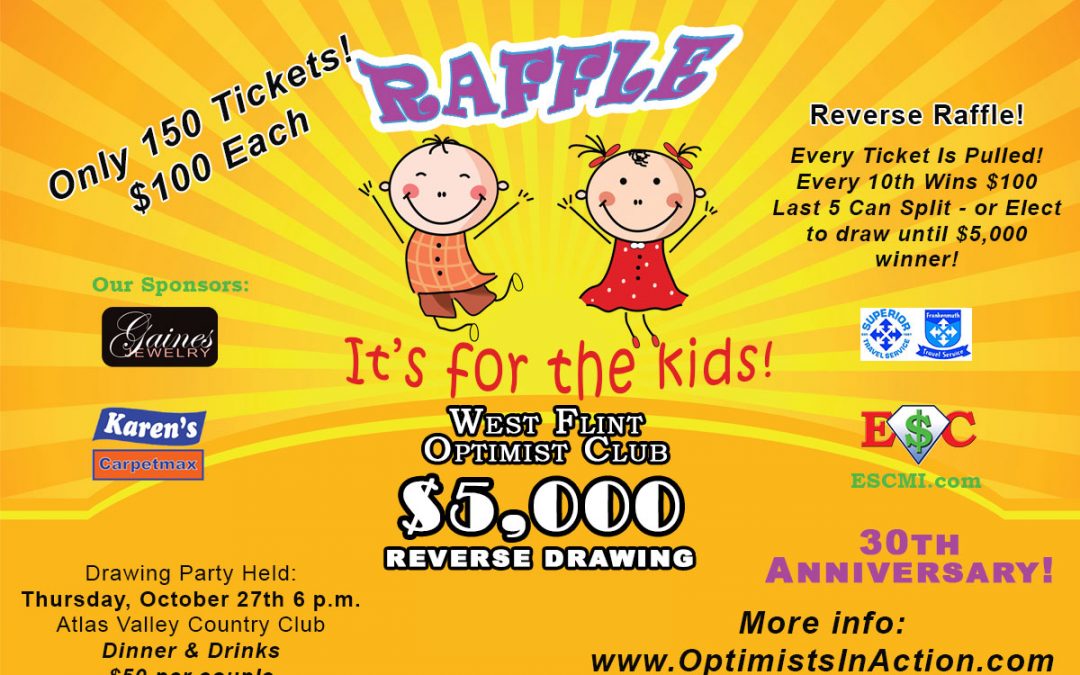 30th Annual $5,000 Reverse Raffle! 10/27/16